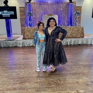 Womens beautiful black low ballgown.